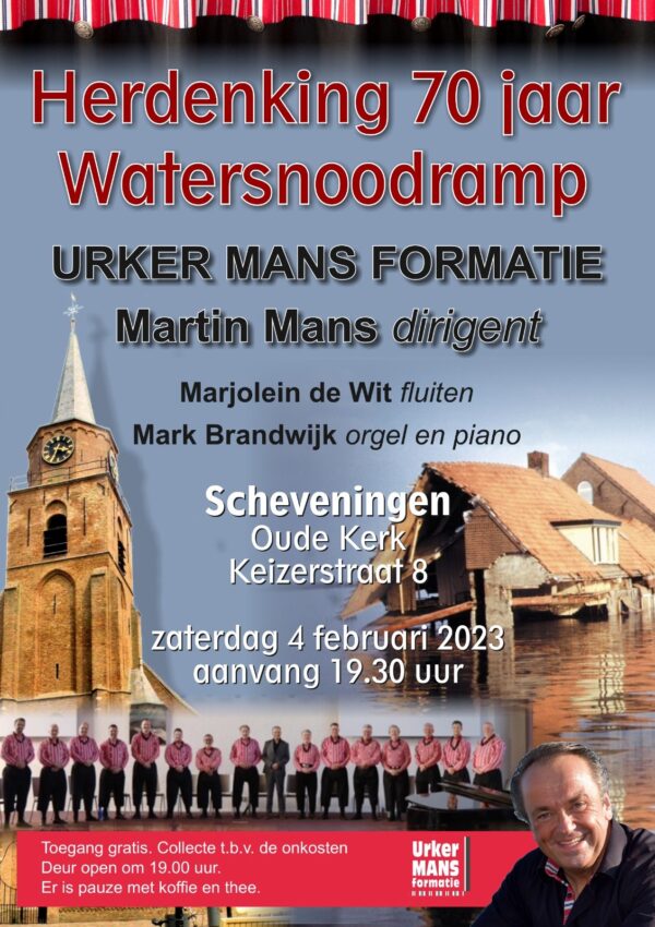 Concert Urker Mans Formatie. Herdenking 70 jaar Watersnoodramp Oude