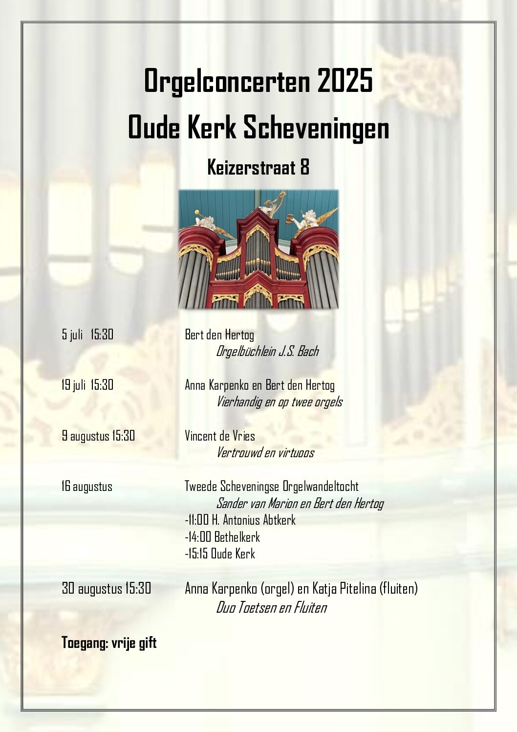 Poster Concerten Oude Kerk